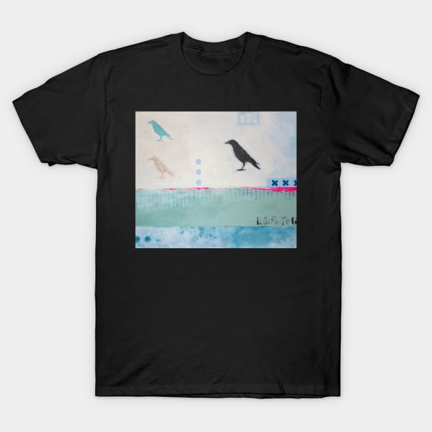 Picture of an original painting, crow light blue T-Shirt by ColorsHappiness